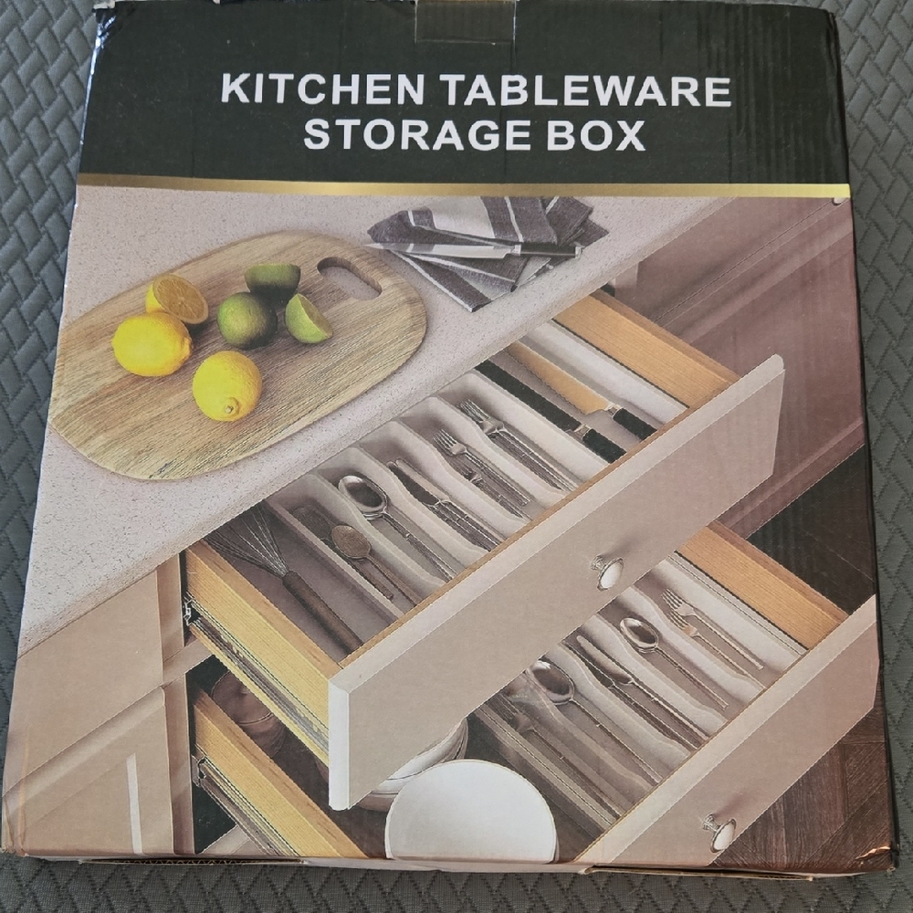 Kitchen Tableware Storage Box - White